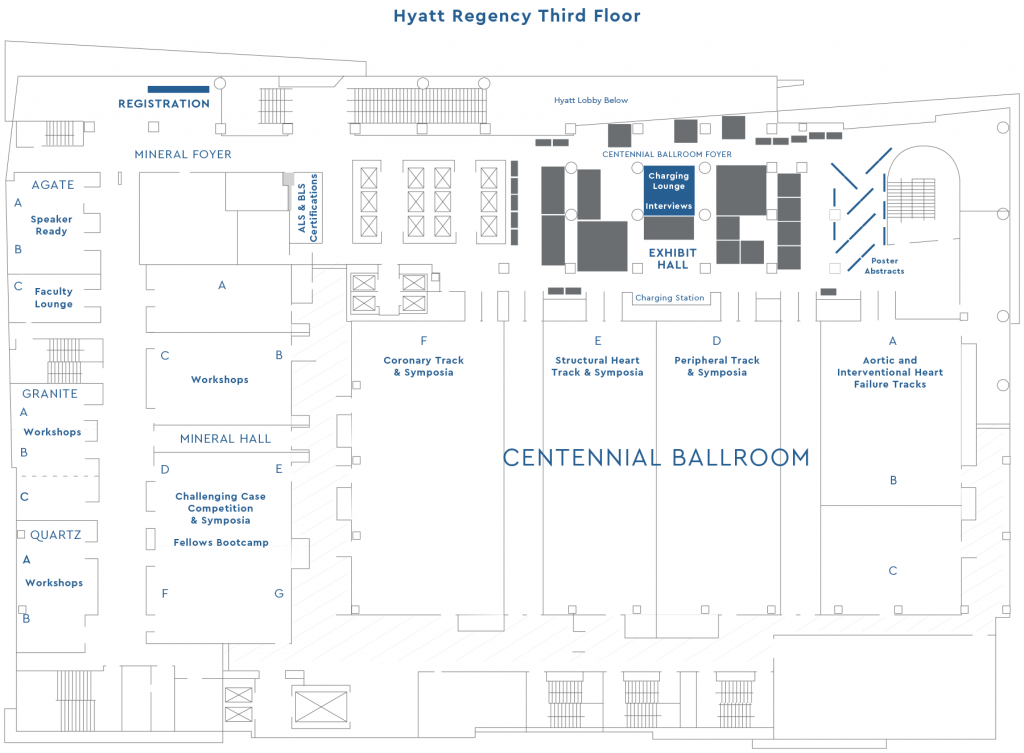 The floor plan for CVI 2024 at the Hyatt Regency at the Colorado Convention Center in Denver