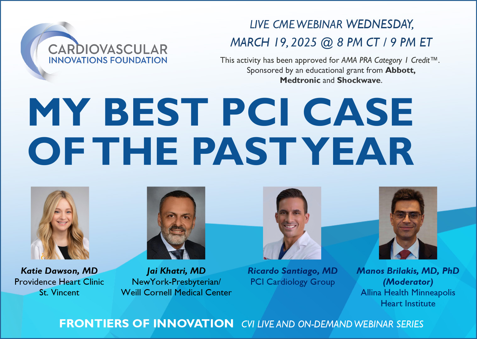 Webinar promo for My Best PCI Case of the Year on March 19, 2025 at 9 pm ET.