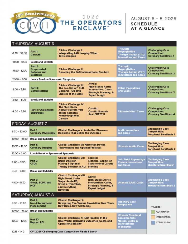 CVI 2026 Agenda At A Glance. See agenda below for text agenda.