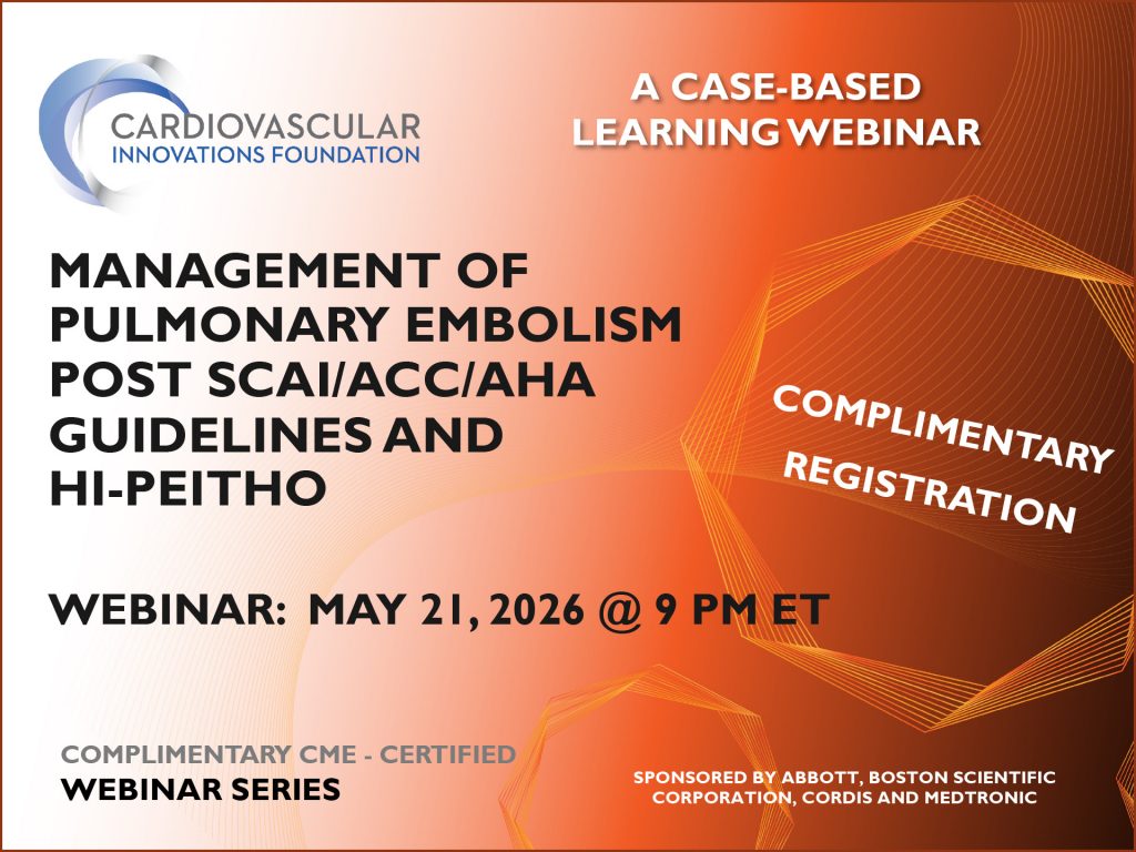 Webinar Promo for Management of Pulmonary Embolism Post SCAI/ACC/AHA Guidelines and HI-PEITHO