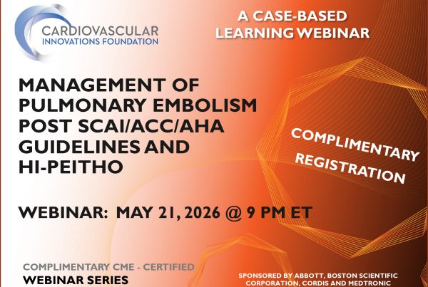 Webinar Promo for Management of Pulmonary Embolism Post SCAI/ACC/AHA Guidelines and HI-PEITHO
