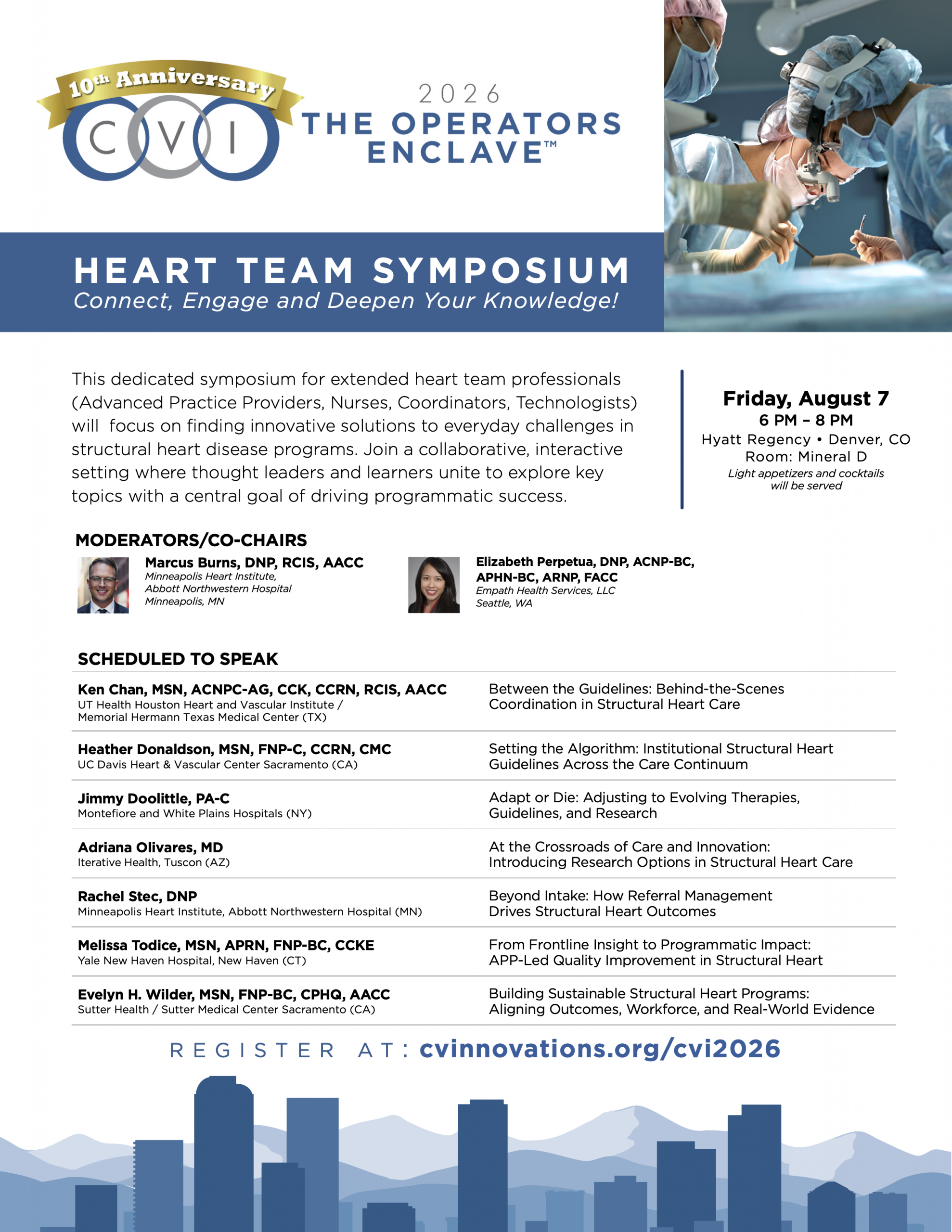 CVI 2026 Heart Team Symposium agenda for 8/7
